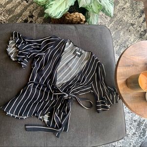 Reformation striped wrap top